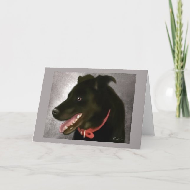 Cartão de saudação Black Lab (Frente)