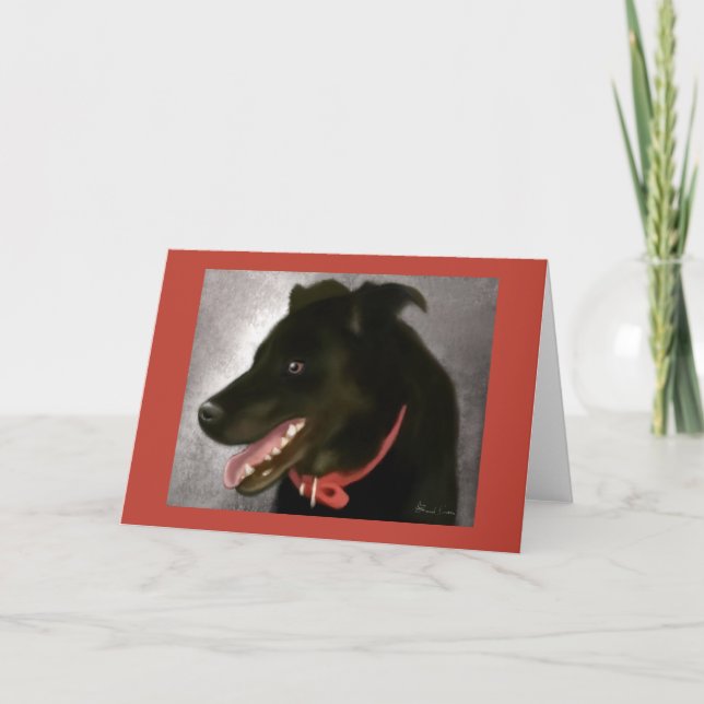 Cartão de saudação Black Lab (Frente)