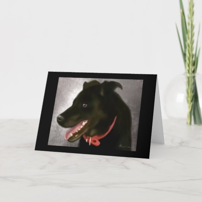 Cartão de saudação Black Lab (Frente)