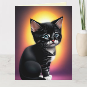 Cartão de Saudação BONITO DE GATO GATO KITTEN ART