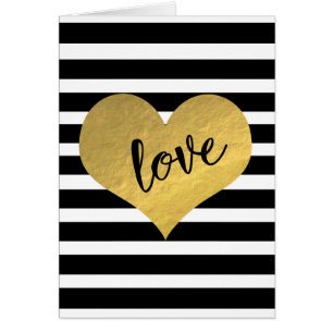 Cartão de Saudação bonito de Stripes de Amor