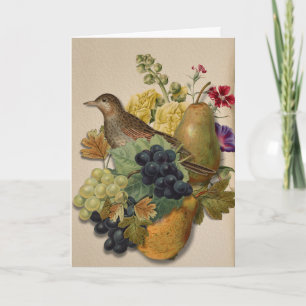 Cartão de Saudação Bonito e Colorido de Fruta Dobr