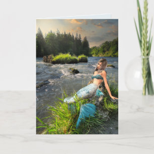 Cartão de Saudação bonito MERMAID ART BIRTHDAY