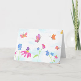 Cartão de Saudação Borboleta e Floral (Interior em