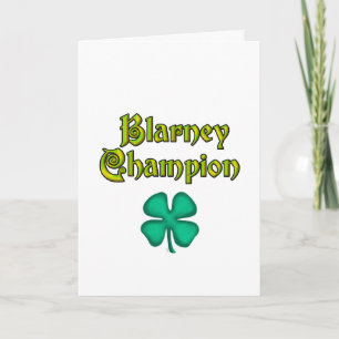 Cartão de saudação branco Blarney Champion