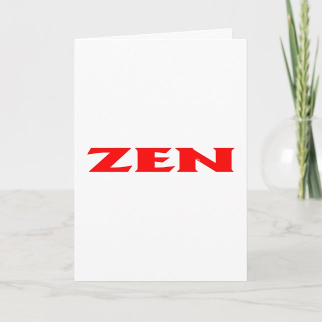 Cartão de saudação branco vermelho Zen (Frente)