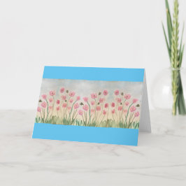 Cartão de Saudação Brilhante Rosa Deluxe