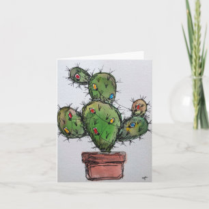 Cartão de Saudação Cactus de Natal