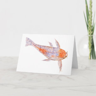 Cartão de Saudação Carp Woodblock