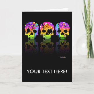 Cartão de Saudação, Cartão de Nota - POP ART SKULL
