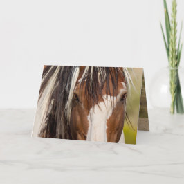 Cartão de Saudação Cavalo Selvagem de Olhos Selvag