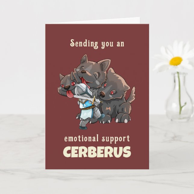 Cartão de saudação Cerberus de Suporte Emocional (Planta pequena)