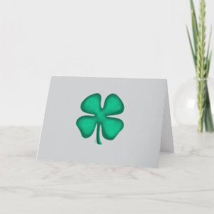 Cartão de saudação cinza Trevo Irlandês Lucky 4 Le