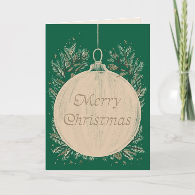 Cartão de Saudação Clássico "Feliz Natal" (Frente)