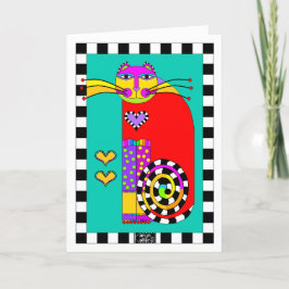 Cartão de saudação Classy Cat com Legwarmers