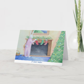 Cartão de Saudação Coelho de papais noeis