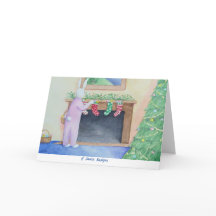 Cartão de Saudação Coelho de papais noeis