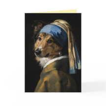 Cartão de Saudação Collie com uma Pérola na Orelha