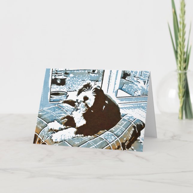 Cartão de saudação Collie Pup (Frente)