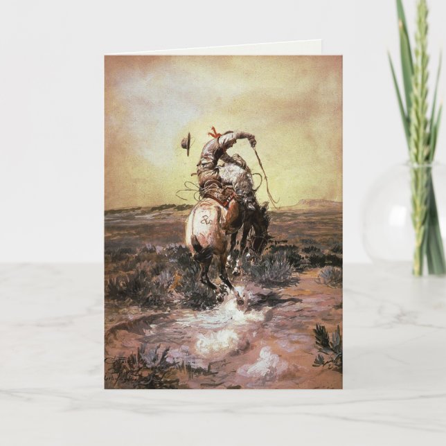 Cartão De Saudação Com A Pintura De Charles M. Rus (Frente)