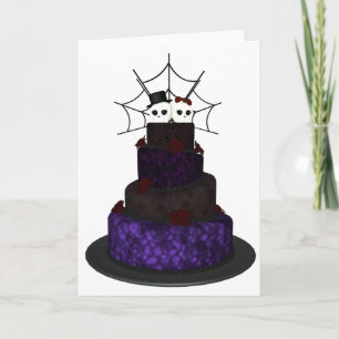 Cartão de saudação com bolo de casamento gótic