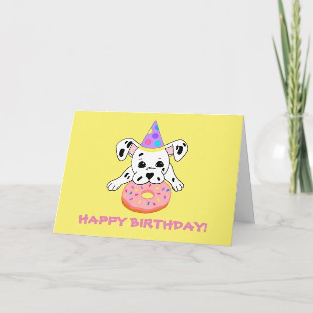 Cartão de saudação com cachorrinho Dalmatian fofo  (Frente)