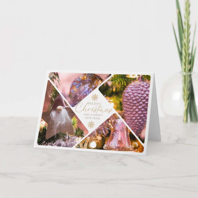 Cartão de Saudação com Colagem de Enfeites de nata (Frente)