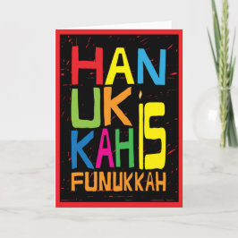 Cartão de Saudação com Envelope "Hanukkah é Funukk