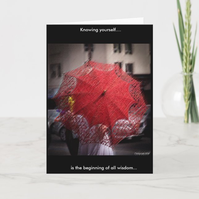 Cartão de Saudação com Fotografia de Guarda-Chuva  (Frente)