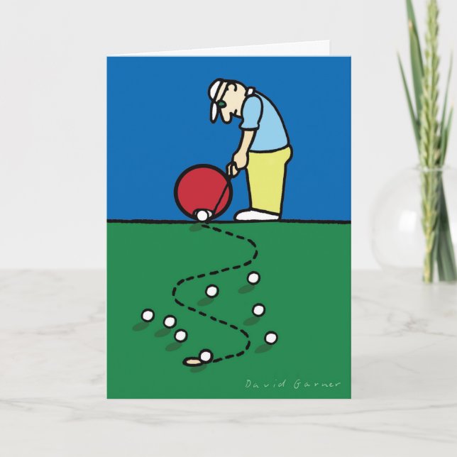 Cartão de saudação com ilustração de golfe (Frente)