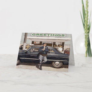 Cartão de Saudação com Legal Ilustração Vintage Co