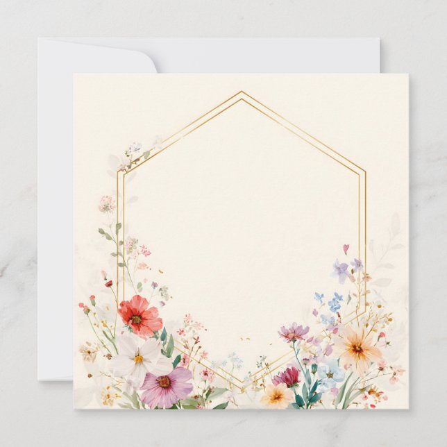 Cartão de Saudação com Moldura Floral (Frente)