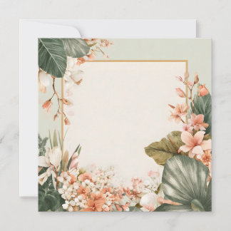 Cartão de Saudação com Moldura Floral