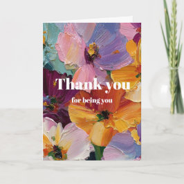 Cartão de Saudação com Pintura Floral Impasto Vibr