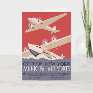 Cartão De Saudação Com Poster De Aeroporto Vint