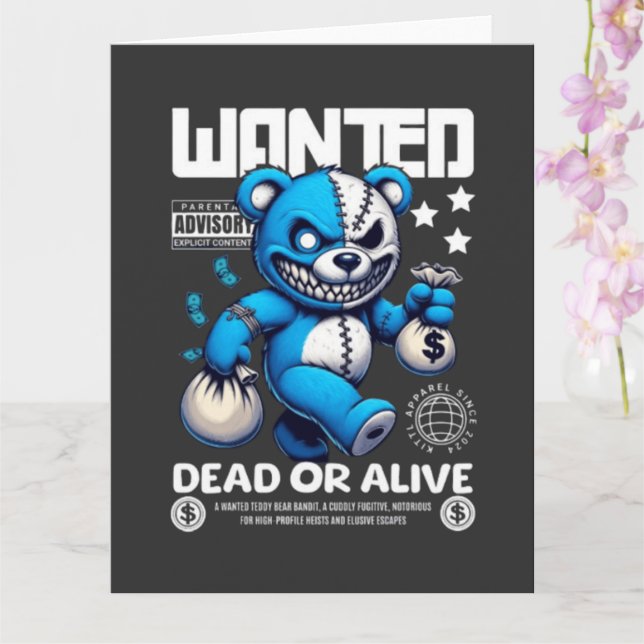Cartão de Saudação com Poster de Procurado do Urso (Orquídea)