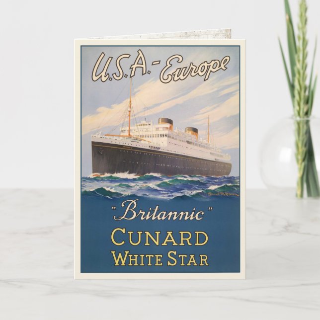 Cartão de saudação com Poster de propaganda de nav (Frente)