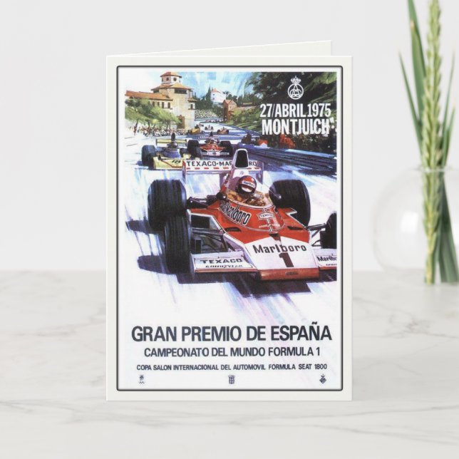 Cartão de saudação com Poster do Grande Prêmio de  (Frente)
