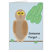 Cartão de Saudação - Coruja na Ramificação