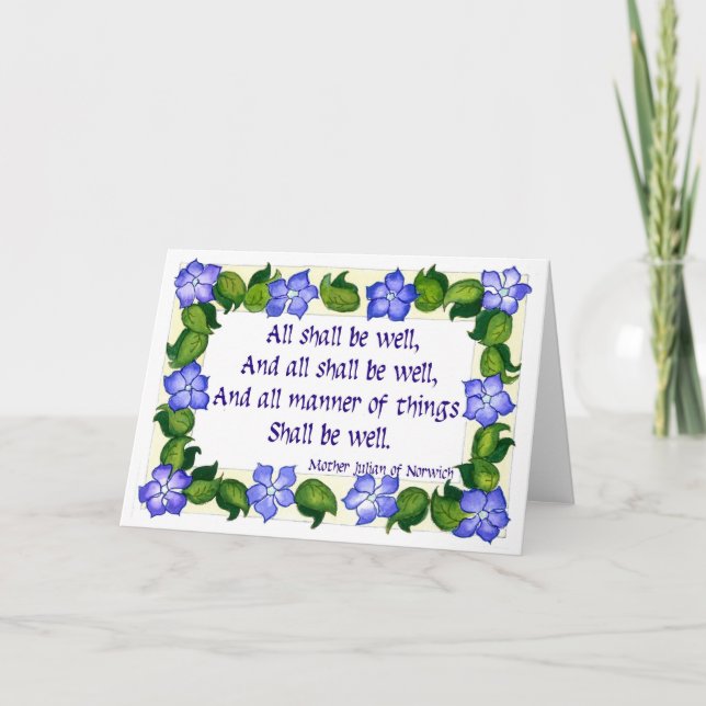 Cartão de Saudação 'Cotação Madre Julian' (Frente)