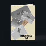 Cartão de saudação da aeronave Vintage, Pais Anive<br><div class="desc">Famosa luta com um cartão de aniversário para Pai</div>
