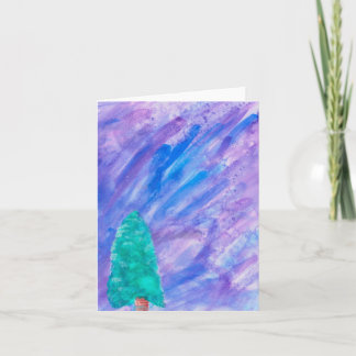 Cartão de saudação da árvore de inverno