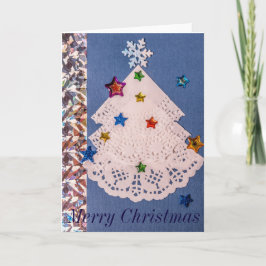 Cartão de saudação da árvore de natal das doílias