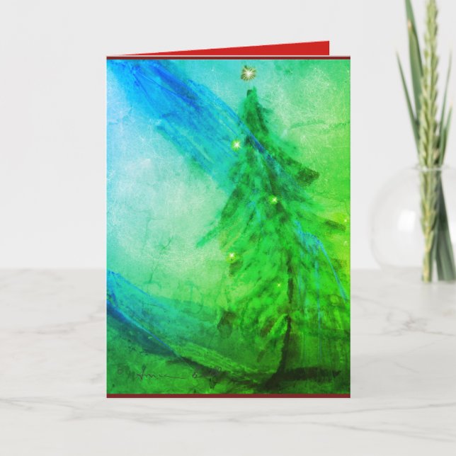 Cartão de saudação da árvore de Natal do Planador (Frente)
