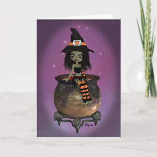 Cartão de Saudação da Bruxa de Halloween