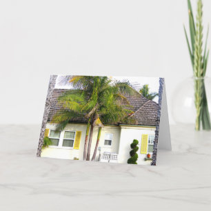 cartão de saudação da casa de praia