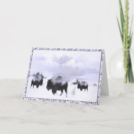 Cartão de Saudação da Cena de Inverno de Buffalo