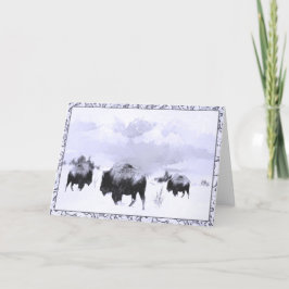 Cartão de Saudação da Cena de Inverno de Buffalo