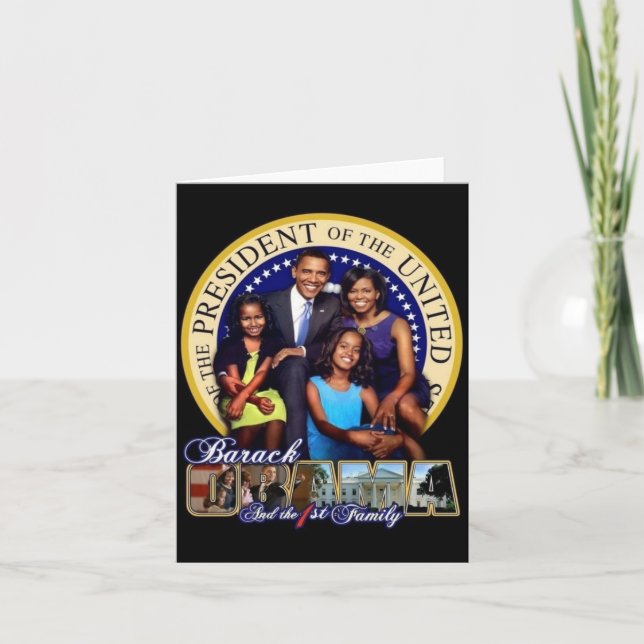Cartão de saudação da família de RUAS OBAMA-1 (Frente)