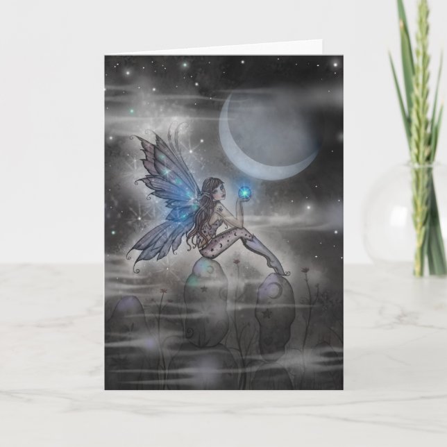 Cartão de Saudação da Fantasia da Fada do Doodler (Frente)